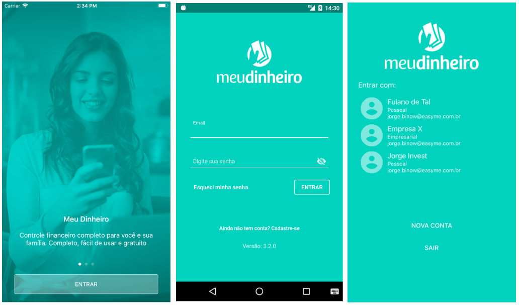 Nova versão dos aplicativos de controle financeiro Meu Dinheiro