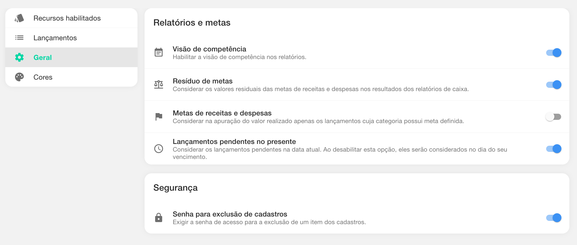 Configurações de Utilização Configurações de Utilização