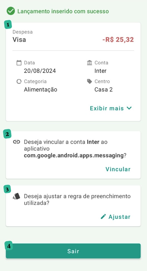 Importação notificação financeira